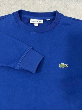 Lacoste Mens Sweatshirt Size Small Royal Blue Classic Fit Crewneck Pullover